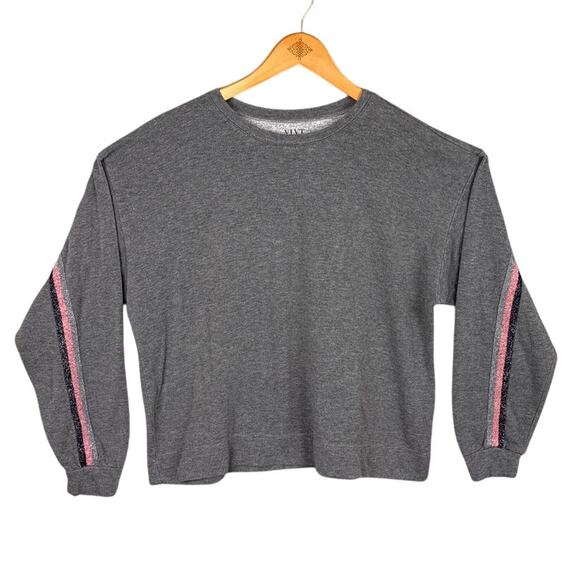 Velvet By Graham & Spencer Danica Striped Crewneck Sweatshirt Size M - Picture 1 of 8